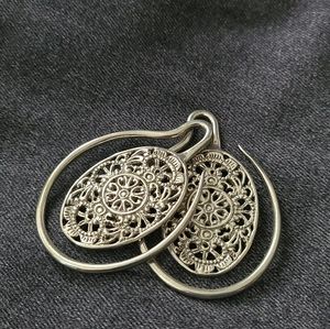 Intricate White Brass Amulet 8g Earrings